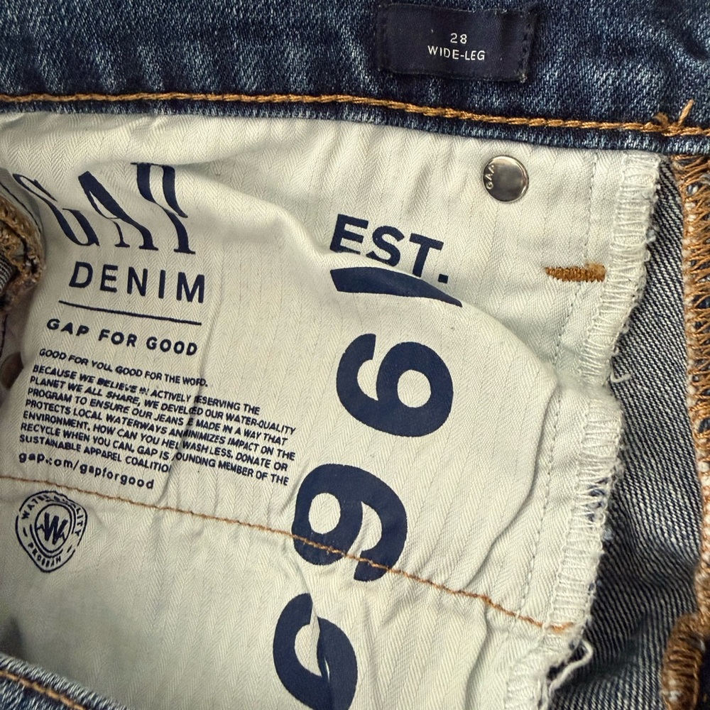 GAP Denim Wide-Leg Jeans in Medium Blue - Size 6 - Picture 3 of 4
